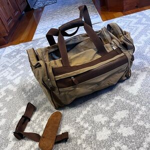 VINTAGE Ford Eddie Bauer Duffle Bag Canvas Tan Weekender Military Pine Tree Rare